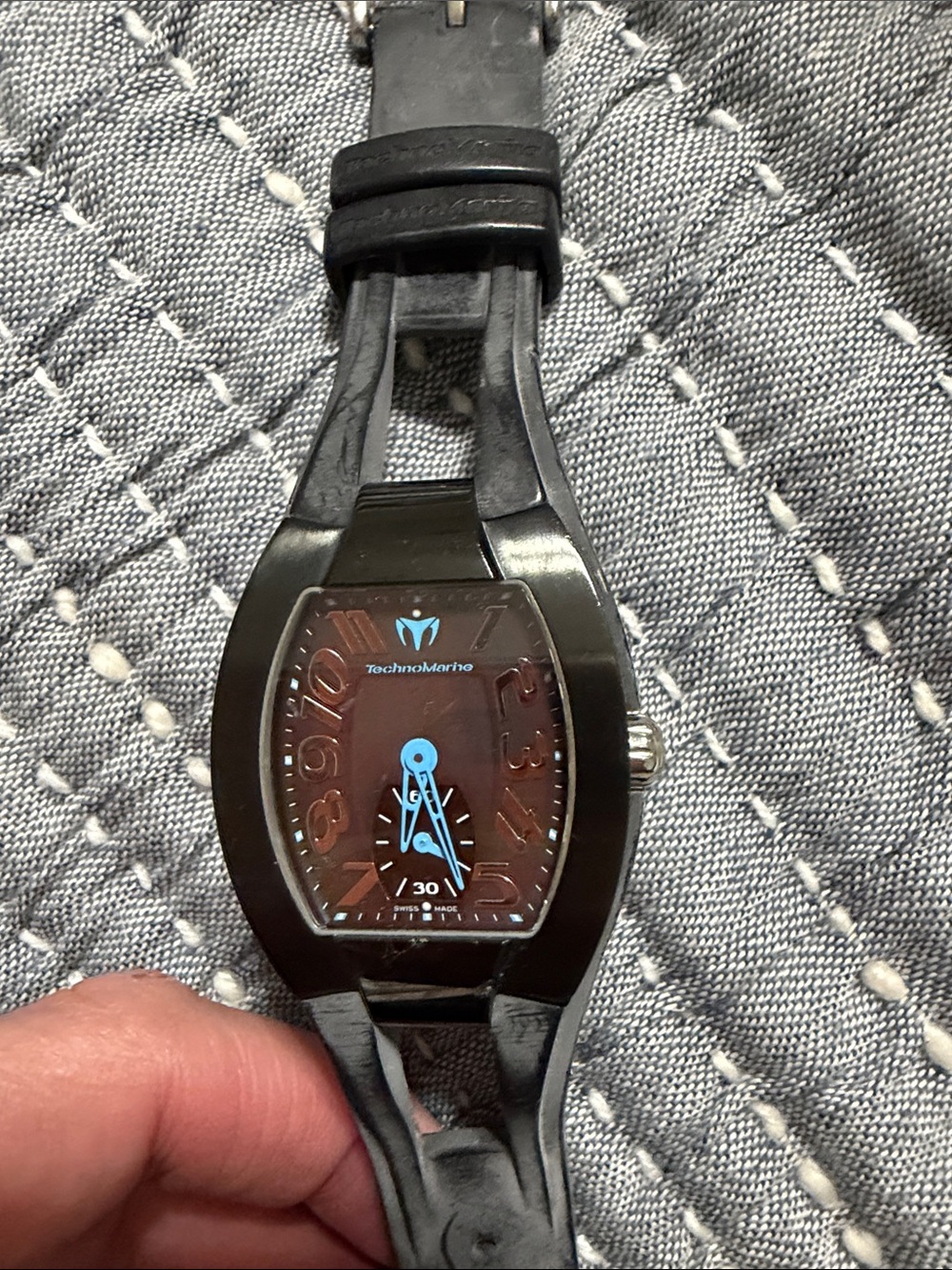 Technomarine Black Watch with Blue Accents